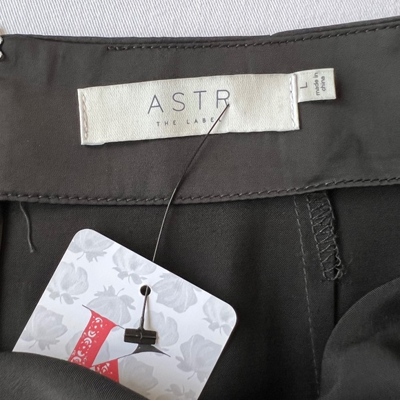 NWT - Astr The Label Perry Satin High Slit Midi Skirt with Ruching at Waist - Picture 9 of 11